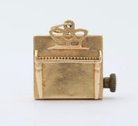 Vintage Mechanical Wind Up Music Box Piano Charm, Rare 14K Gold Pendant