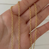 Textured Cable Link Chain in 14K Gold