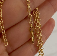Textured Cable Link Chain in 14K Gold