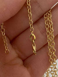 Textured Cable Link Chain in 14K Gold