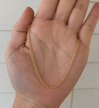 Textured Cable Link Chain in 14K Gold