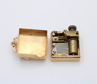 Vintage Mechanical Wind Up Music Box Piano Charm, Rare 14K Gold Pendant