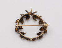 Art Nouveau Enamel, Diamond, and Sapphire Wreath Pin, Antique Fob