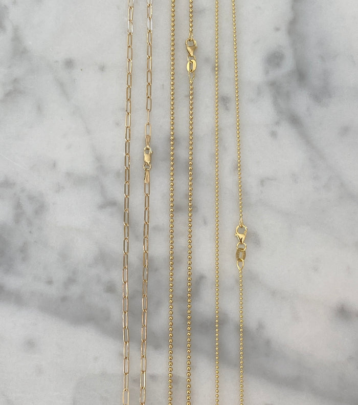 Small 14K Gold Open Link Paperclip Chain