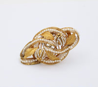Victorian 18K Gold and Pearl Thistle, Flower Brooch