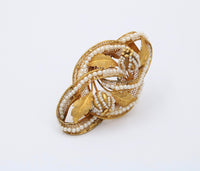 Victorian 18K Gold and Pearl Thistle, Flower Brooch