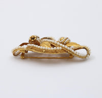 Victorian 18K Gold and Pearl Thistle, Flower Brooch