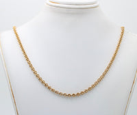Victorian 14K Gold Open Link Textured Chain, 22 Inch Necklace