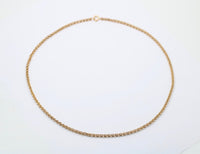 Victorian 14K Gold Open Link Textured Chain, 22 Inch Necklace