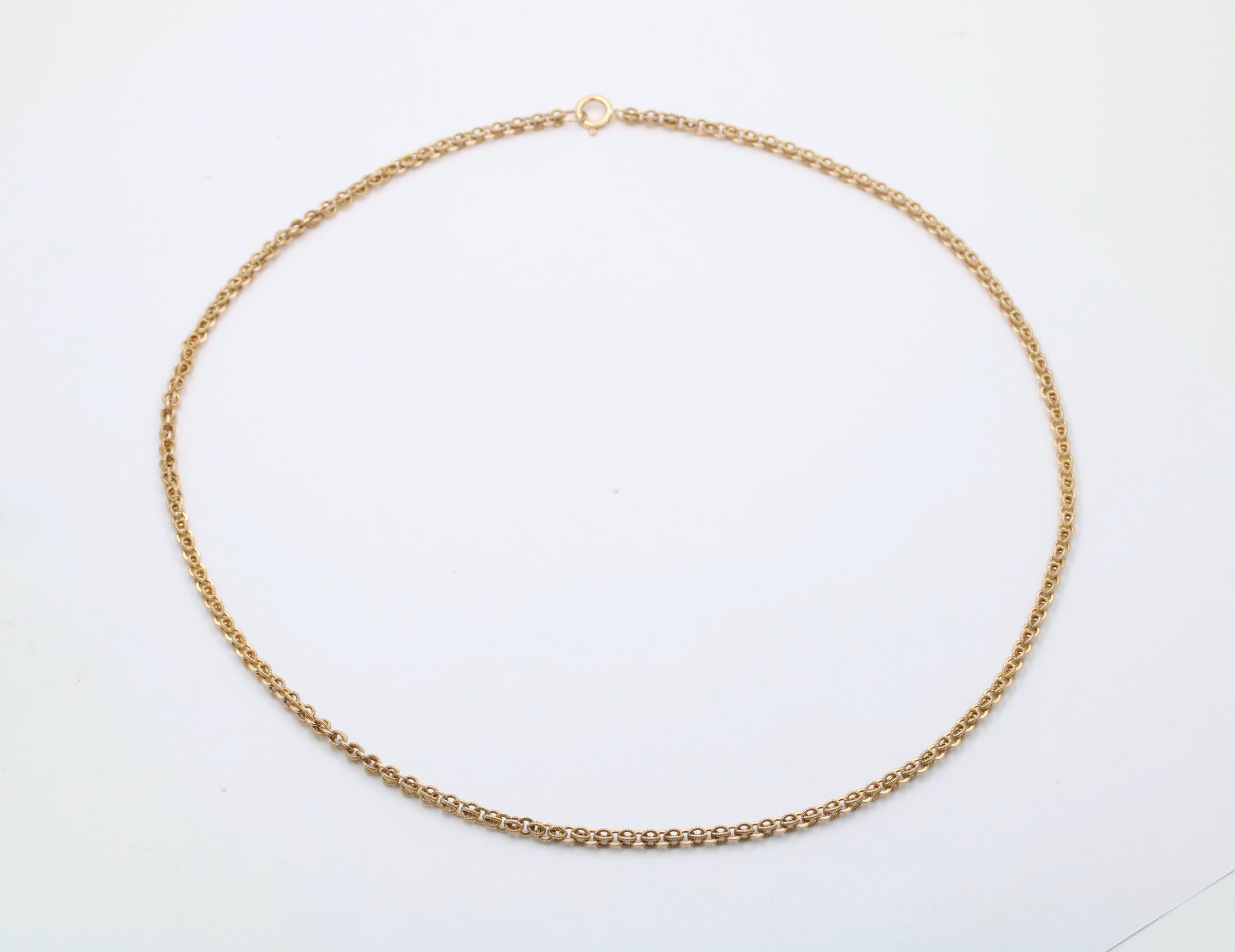 Antique Victorian Long Gold Chain, 55 Inches, in 14K #515000