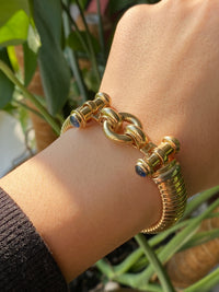 Vintage 14K Gold Tubogas Bracelet, 7” Long
