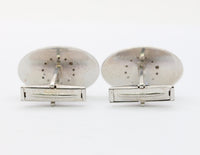 Vintage 14K White Gold Cat’s Eye and Diamond Cufflinks