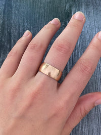 Vintage Russian 14K Rosy Gold Cigar Band, Wedding Ring
