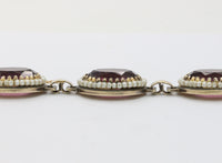 Vintage Danecraft Vermeil Sterling Silver Amethyst Paste and Bead Bracelet