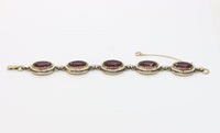 Vintage Danecraft Vermeil Sterling Silver Amethyst Paste and Bead Bracelet
