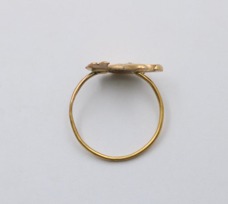 Antique Diamond and 14K Gold Eagle Ring, Victorian Conversion