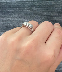 Art Deco Three Stone Diamond and Platinum Ring