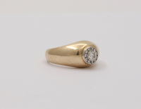 Vintage 14K Gold and Diamond Cluster Flush Set Ring