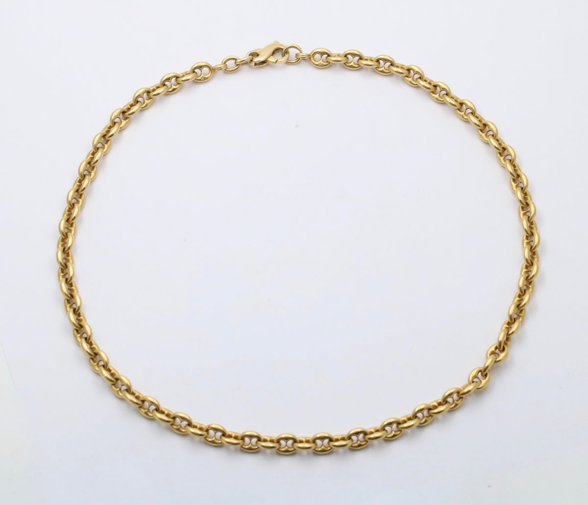Vintage 18K Gold Mariner Chain, 16" Anchor Link Necklace