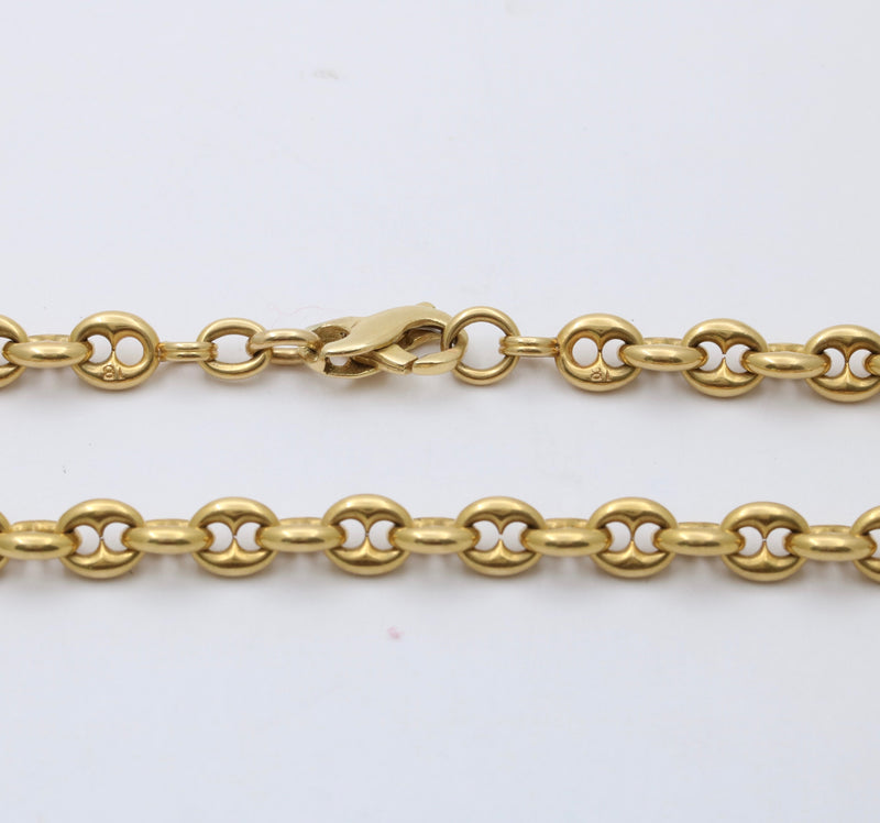 Vintage 18K Gold Mariner Chain, 16 Anchor Link Necklace – Alpha