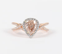 Rare GIA Certified Natural 1 Carat Pink Diamond and 18K Gold Platinum Engagement Ring - alpha-omega-jewelry