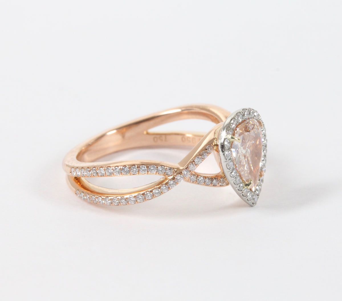Rare GIA Certified Natural 1 Carat Pink Diamond and 18K Gold Platinum Engagement Ring - alpha-omega-jewelry