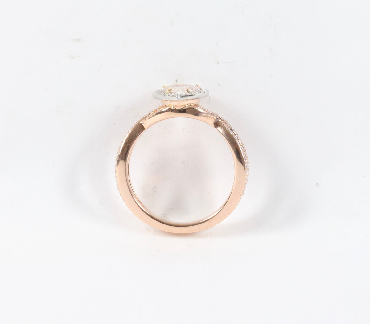 Rare GIA Certified Natural 1 Carat Pink Diamond and 18K Gold Platinum Engagement Ring