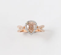 Rare GIA Certified Natural 1 Carat Pink Diamond and 18K Gold Platinum Engagement Ring