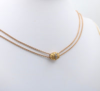 Victorian 10K Gold Slide Longuard Chain, 49 Inches