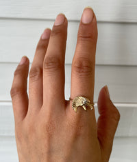 Antique Diamond and 14K Gold Eagle Ring, Victorian Conversion