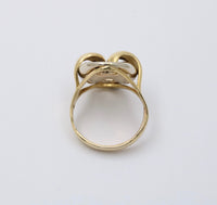 Large Vintage 14K Bicolor Gold Puffy Mariner, Anchor Link Ring