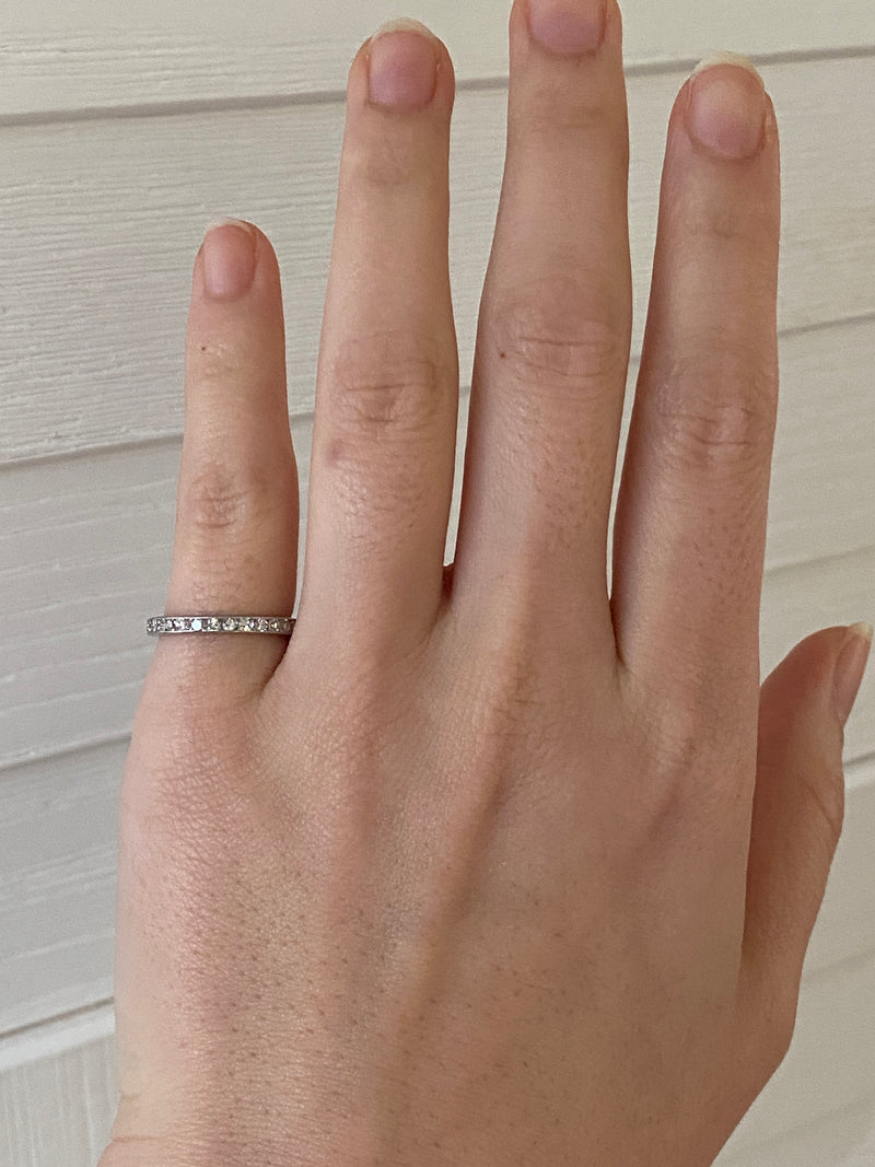 Art Deco Platinum and Diamond Eternity Band, Size 5.75