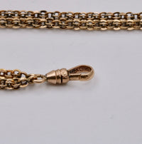 Victorian 14K Gold Open Link Longuard Chain, 54” Long