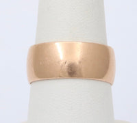 Vintage Russian 14K Rosy Gold Cigar Band, Wedding Ring