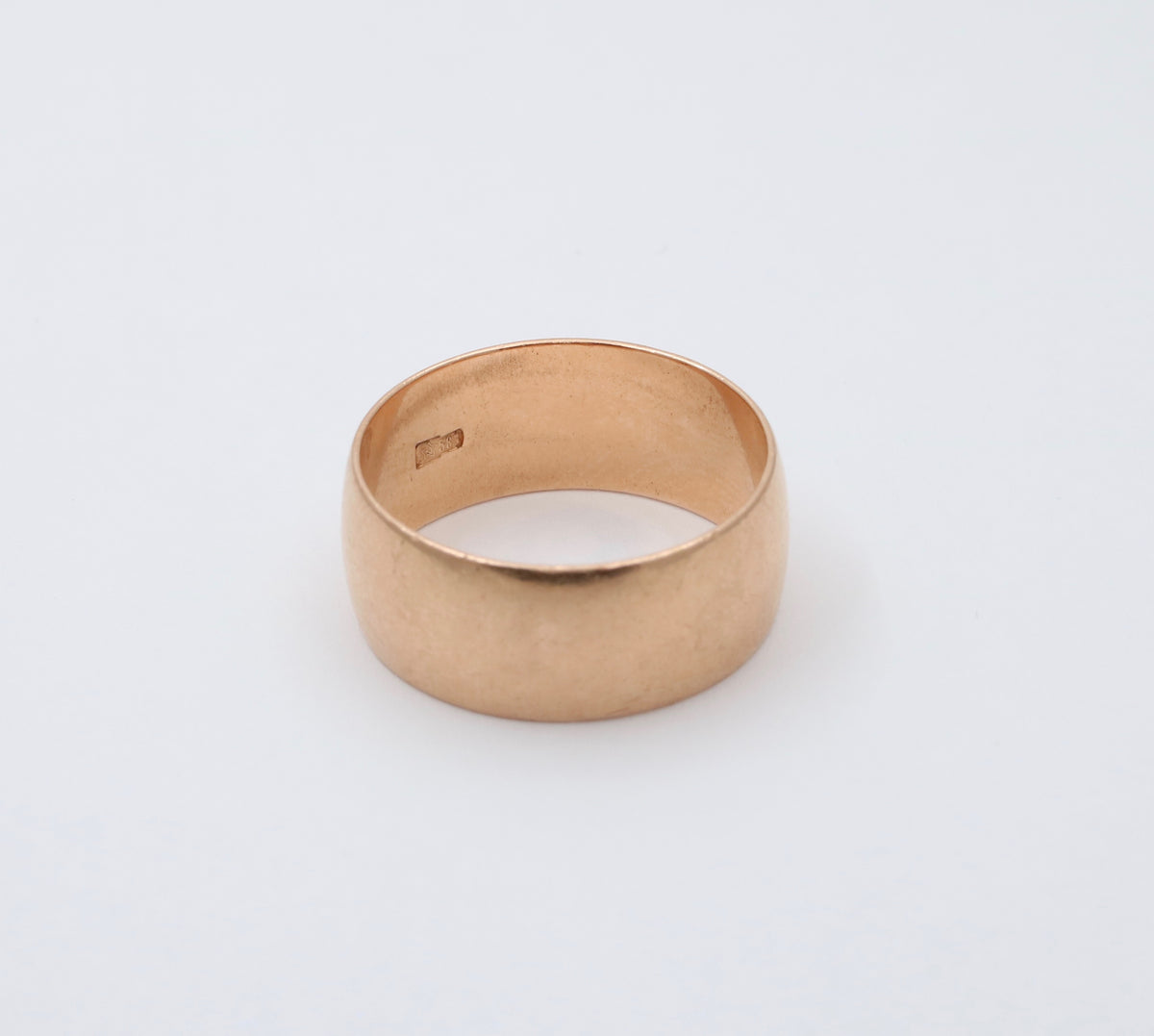 Vintage Russian 14K Rosy Gold Cigar Band, Wedding Ring
