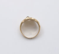 Art Deco 14K Gold and Diamond Monogrammed “FG” Shield Ring