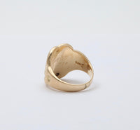 Art Deco 14K Gold and Diamond Monogrammed “FG” Shield Ring
