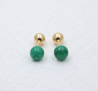 Vintage Tiffany & Co Malachite and 14K Gold Cufflinks