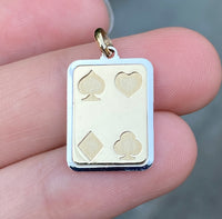 Playing Card Suits 14K Bicolor Gold Cut-Out Charm
