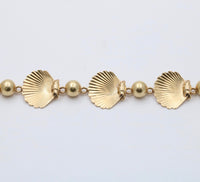 Vintage Larter & Sons 14K Gold Shell Bracelet, 22.2 Grams