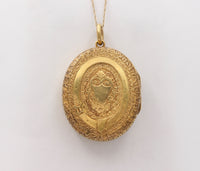 Victorian 15K Gold, Pearl Enamel Northern Star Buckle Motif Locket, Antique Pendant