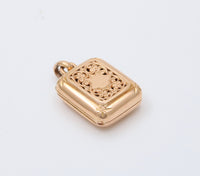 Victorian Revival 18K Gold Vinaigrette and Locket Charm