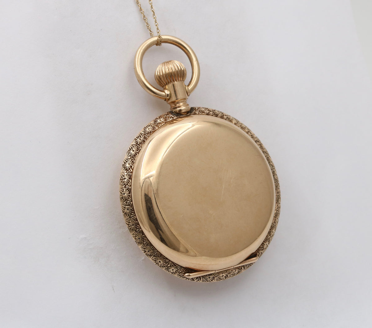 Antique Enamel, Diamond, and 14K Gold Forget Me Not Flower Pocket Watch