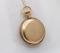 Antique Enamel, Diamond, and 14K Gold Forget Me Not Flower Pocket Watch