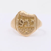 Art Deco 14K Gold “1922” Date Ring, Antique Shield Ring