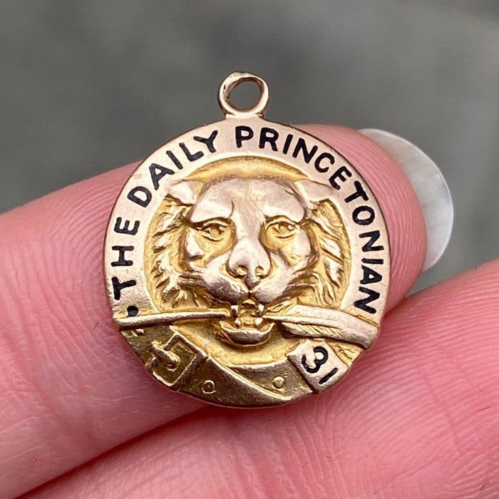 Art Deco Princeton 14K Gold and Enamel Daily Princetonian Charm