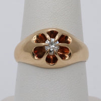 Antique Diamond and 14K Gold Belcher Ring