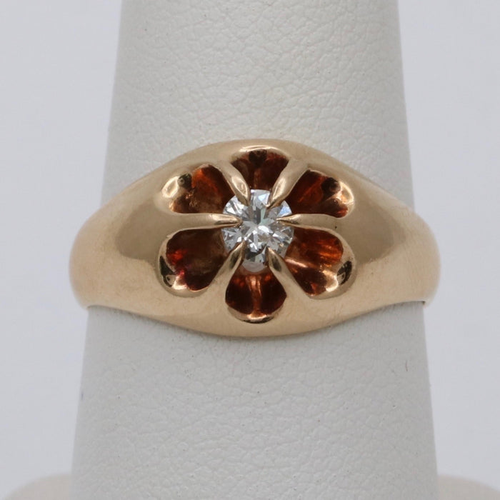 Antique Diamond and 14K Gold Belcher Ring