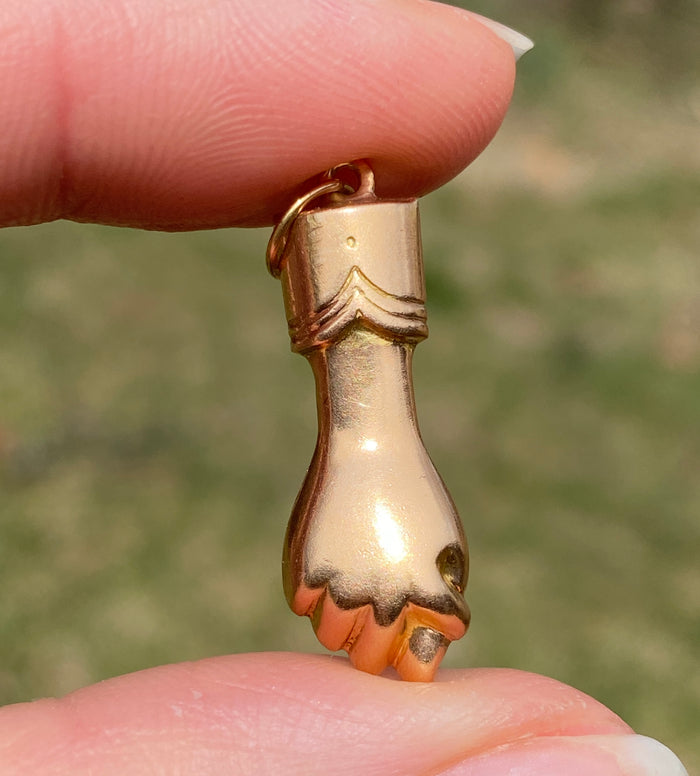 Vintage 14K Gold Puffy Figa Charm