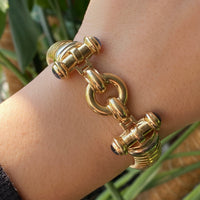 Vintage 14K Gold Tubogas Bracelet, 7” Long